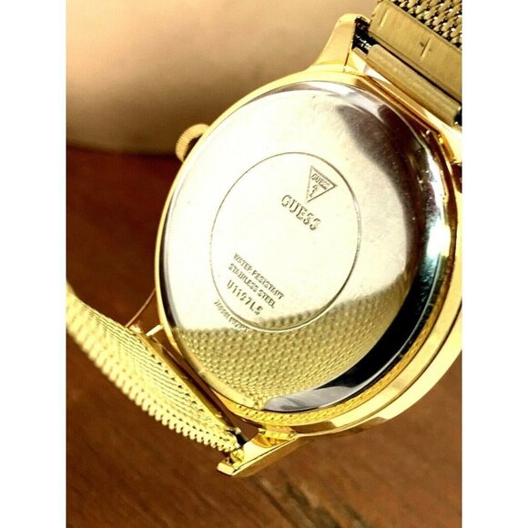 Guess Women's Watch U1197L5 Quartz Black Dial Gold Mesh Stainless Steel … - Picture 5 of 12